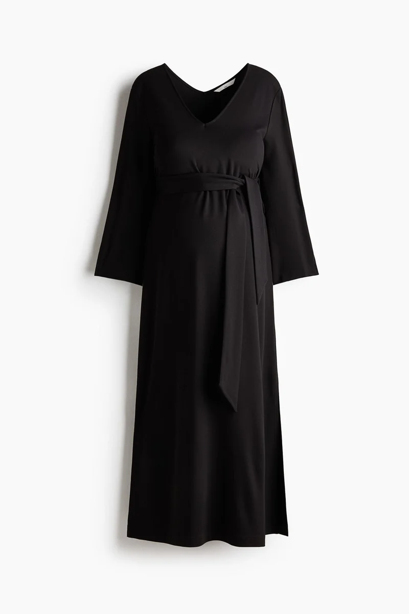 H&M MAMA Tie-belt jersey dress